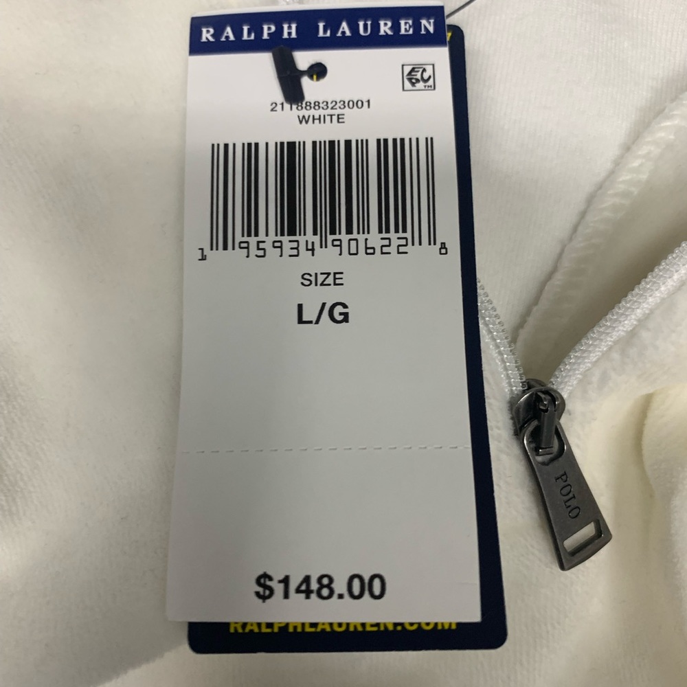 Ralph Lauren Womens Velour Track Jacket L-Large Quarter Zip Stretch $148 - Picture 8 of 9